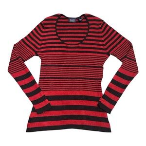 Hillard & Hanson Ribbed Striped Sweater. Casual. Edgy. Y2K. Grunge. Size Large